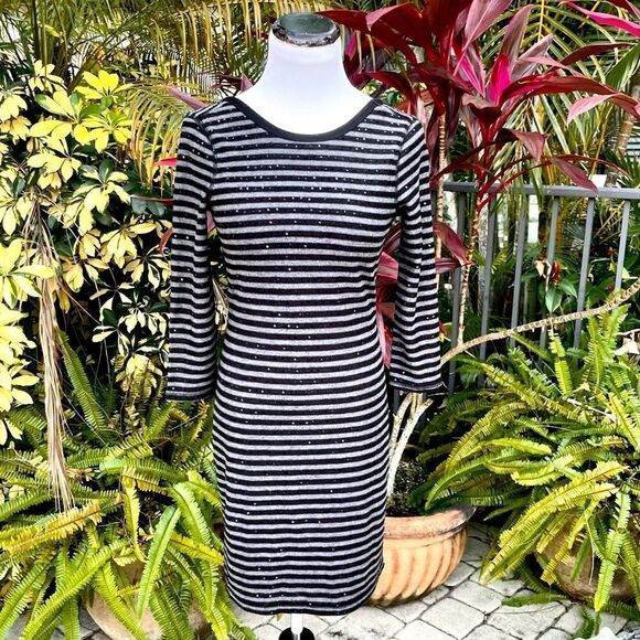 Express Sequin Striped Dress - Picture 2 of 8